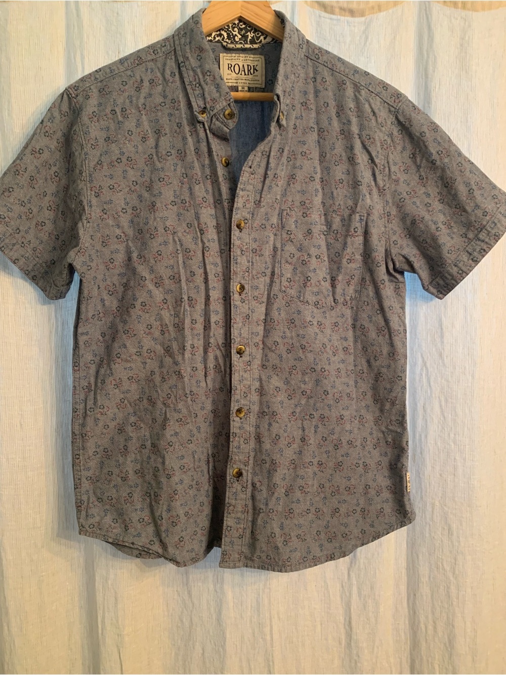 Roark Short-Sleeve Button-Up Light Blue Floral Shirt